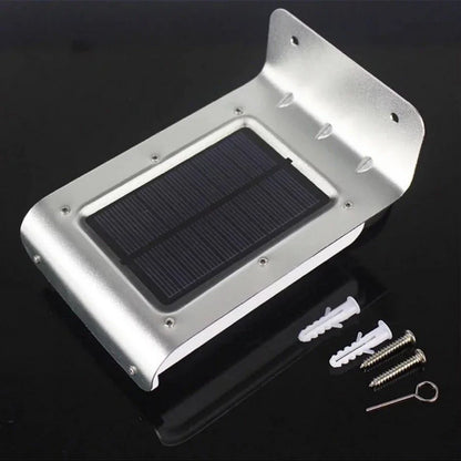 Solar-powered motion-activated outdoor light with bright LED illumination, weatherproof design, and automatic sensor activation