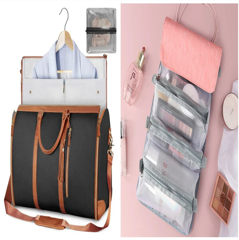 Versatile travel duffel bag for women with waterproof and foldable design, available in various color options