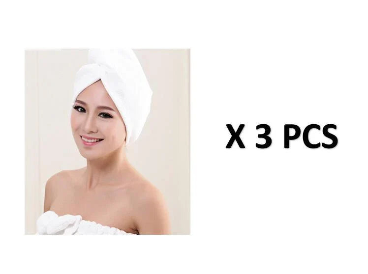 Luxury microfibre hair drying cap with absorbent and quick-drying properties, available in various colours