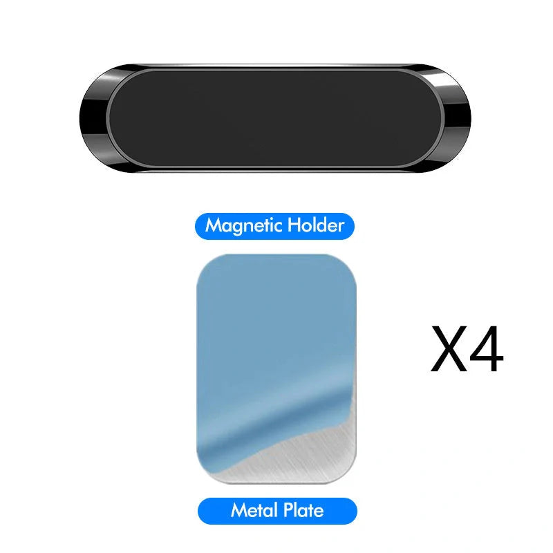 F6 Strip Plate Magnetic Car Phone Holder with steel spring frame in grey