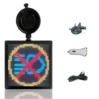 Car Rear Window LED Emoticon Screen displaying vibrant messages