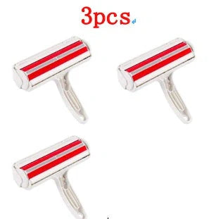 Durable ABS pet hair remover tool in red and blue for efficient cleaning of furniture and carpets