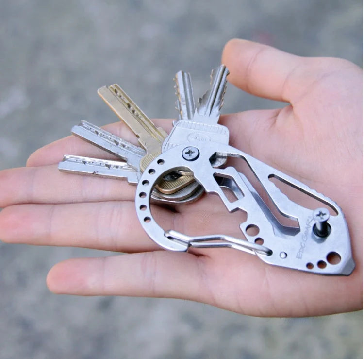Outdoor portable multi-function key clip with optional bottle opener