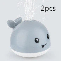 Electric induction whale spray toy for baby bath time with automatic water spray and lights