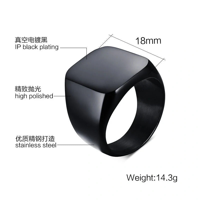 Jinshengfeng Lightweight Personality Ring in Gold, Black, and Silver - Elegant and Comfortable Jewellery