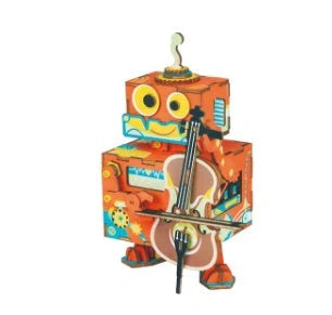 DIY 3D Kitty Ballet Wooden Puzzle and Music Box Toy, ready for assembly