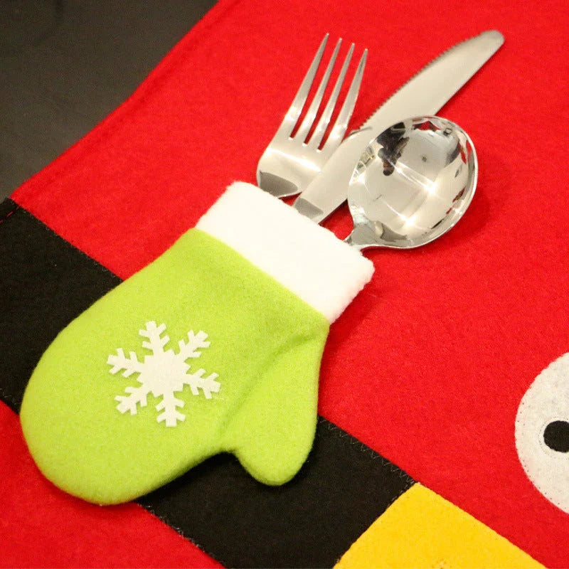 Festive red Christmas dining table mat made with premium brushed fabric