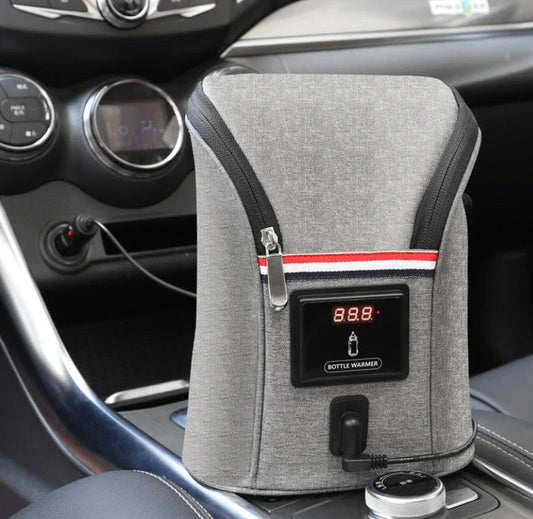 Premium car USB baby bottle warmer with Oxford cloth exterior and temperature display