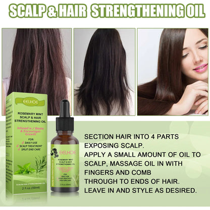 Rejuvenating Rosemary & Mint Hair Growth Serum - Nourishing formula to promote healthy scalp and stimulate hair regeneration