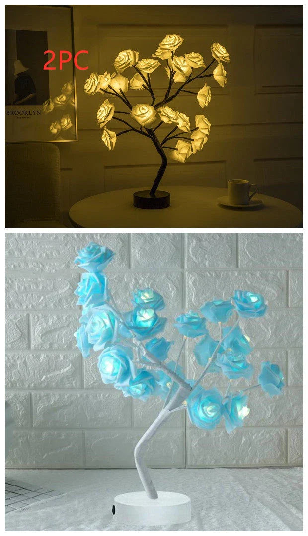 Enchanting Rose Flower Lamp with warm, soothing lighting and USB/battery power options for versatile home decor