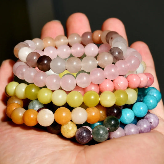 Premium 8mm natural stone bracelet with geometric design and tourmaline accent, a versatile unisex accessory