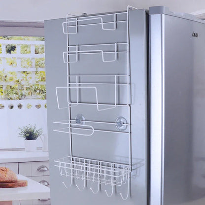 Premium metal refrigerator organiser with customisable shelves for efficient kitchen storage