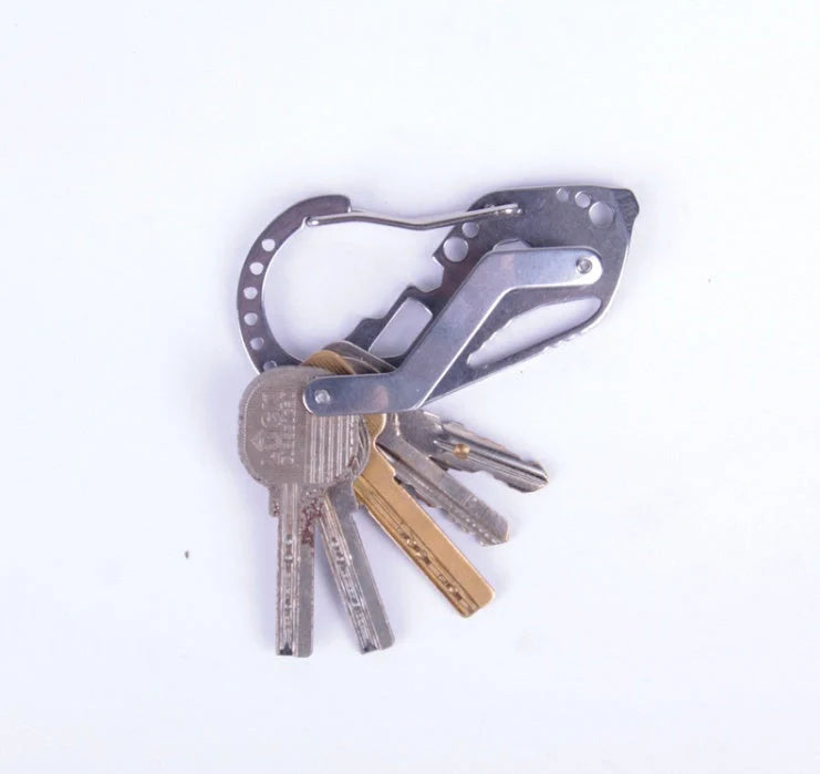 Outdoor portable multi-function key clip with optional bottle opener