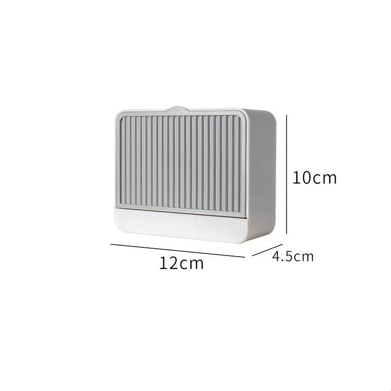 Wall-mounted bathroom storage organizer made of durable iron with compartments for storing bath essentials like sponges, soap, brushes, and towels