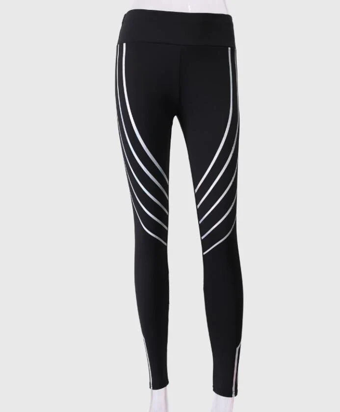 Premium laser-printed yoga pants for women, featuring a slimming design and breathable milk silk fabric