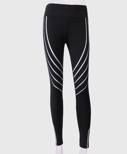 Premium laser-printed yoga pants for women, featuring a slimming design and breathable milk silk fabric