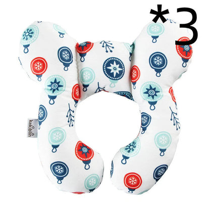 U-shaped baby head support pillow in pure cotton for car safety seats