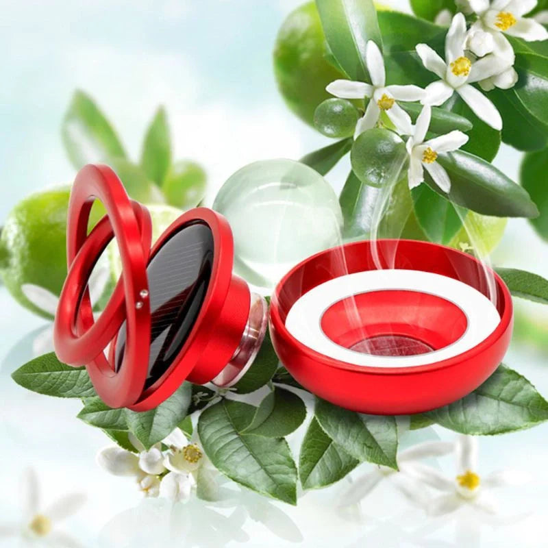 Solar Interstellar Double-ring Rotating Car Aromatherapy Diffuser in various colours