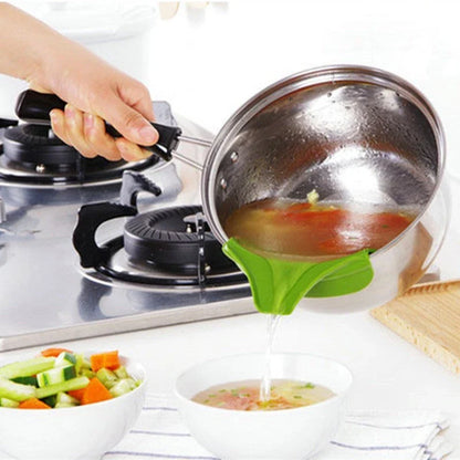 Silicone Soup Funnel - Spill-Proof Kitchen Helper with Radian Design and Flexible Silicone Construction