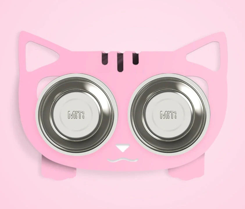 Stainless steel anti-spill pet feeding bowl in various colors