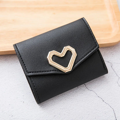 Short style tri-fold wallet with zipper coin purse for women in various colours
