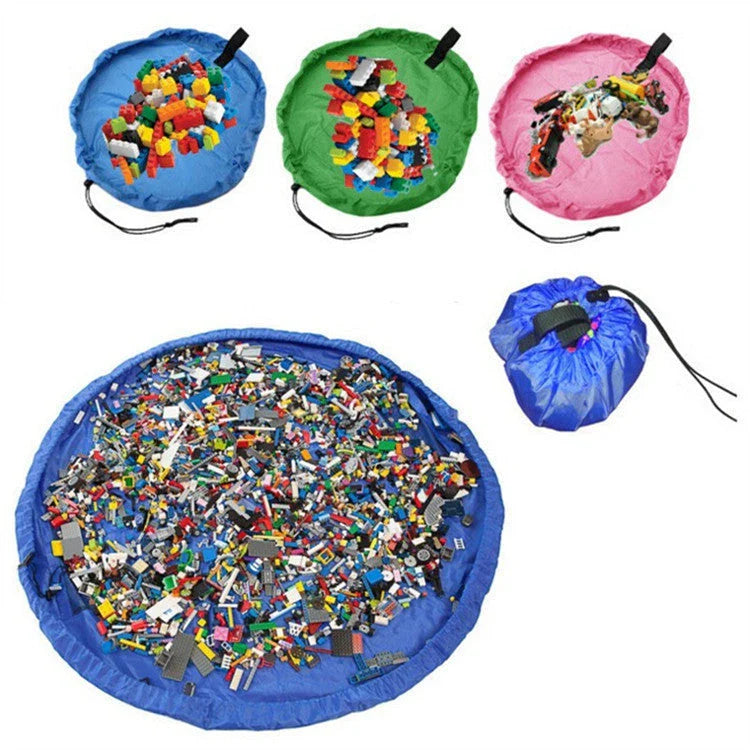 Versatile Picnic Pad made of durable nylon, featuring waterproof surface and ample storage for baby toys and essentials.