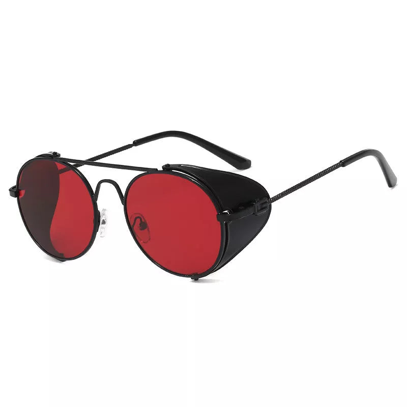 Steampunk sunglasses with UV400 protection and vintage metal frames in various colours