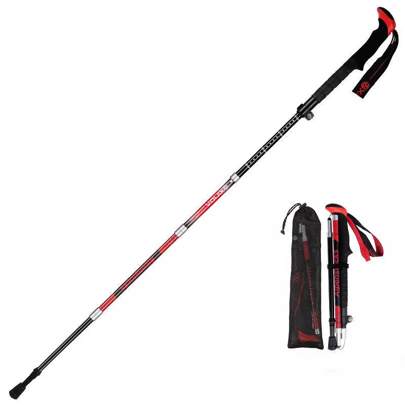 XINDA ultralight carbon trekking poles with adjustable sections and tungsten tips