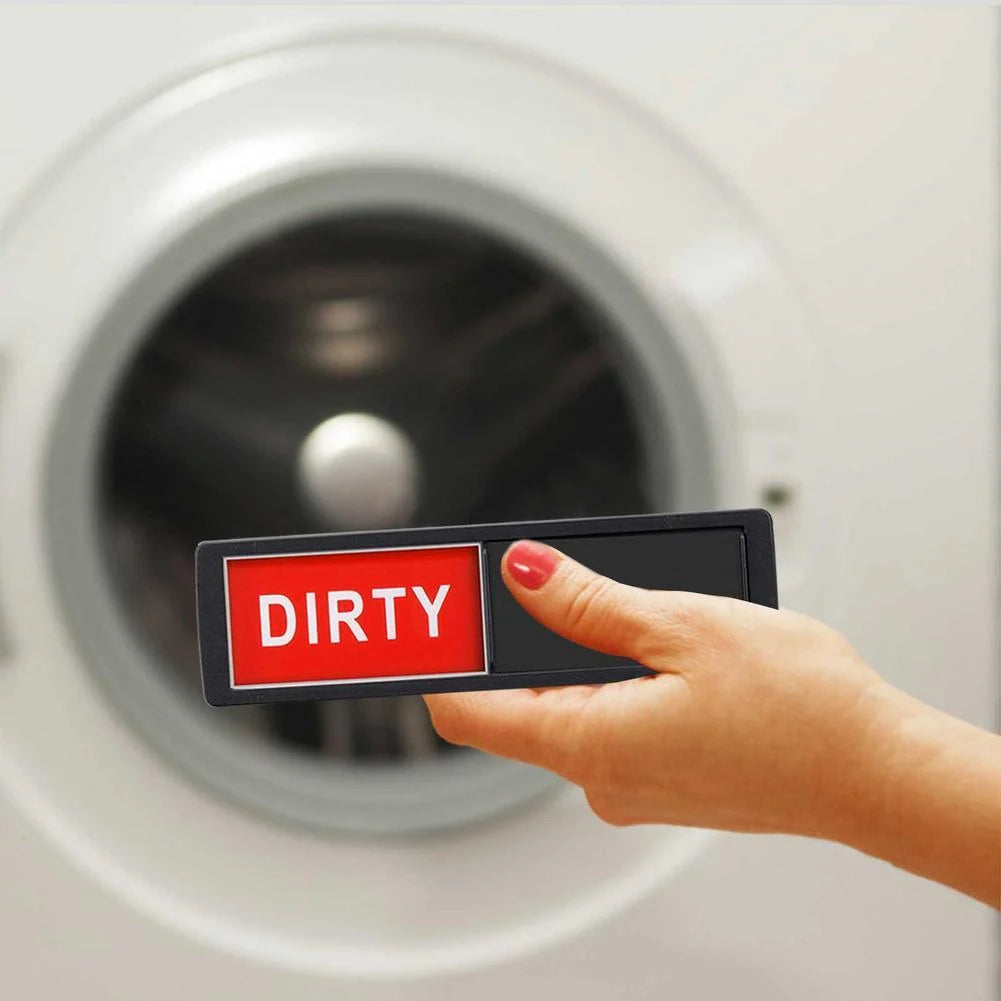 Dishwasher magnet clean dirty sign with adhesive metal plate, waterproof and tear-proof