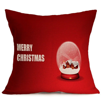 Festive Christmas-themed pillow covers in various patterns and styles, perfect for home or car decor