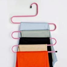 Sturdy and Stylish 5-Tier Pants Rack in Stainless Steel, Designed to Maximize Closet Space and Organize Pants, Jeans, and Trousers
