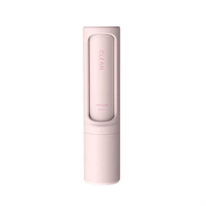 Rotating cylinder electrostatic pet hair remover brush in white, blue, green, and pink