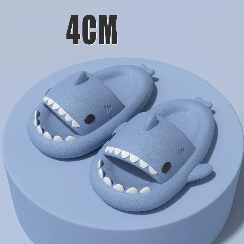 Cozy shark-themed slippers made of plush EVA material for indoor and outdoor wear with customized support