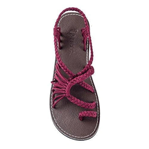 European and American beach flip flops with anklet straps in various colours