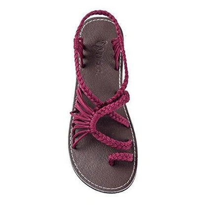 European and American beach flip flops with anklet straps in various colours