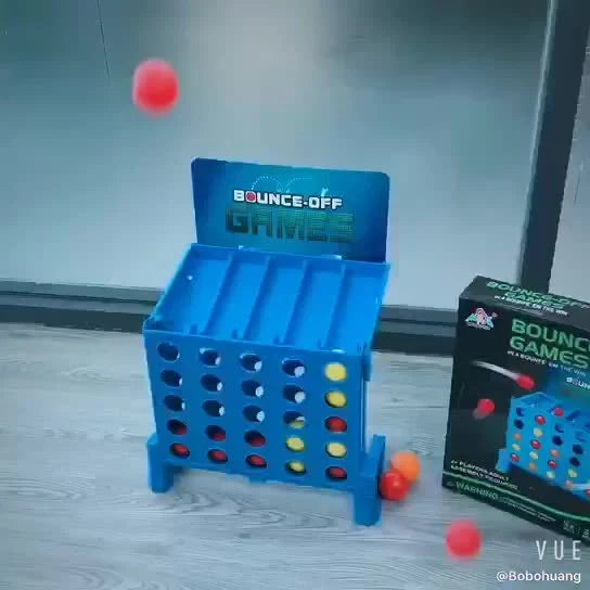 Connect 4 Shots Bouncing Ball Game for parent-child interaction, blue color