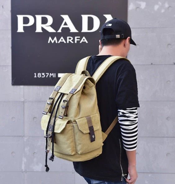 Premium canvas backpack with spacious compartments, comfortable padded straps, and a versatile, stylish design for urban adventures.