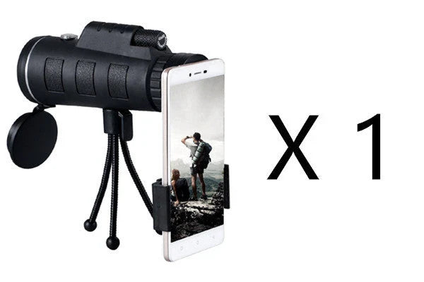 40x60 monocular telescope with compass and phone mount for outdoor adventures, birdwatching, and nature observation