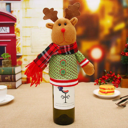 Festive Christmas wine bottle socks in vibrant colours, 14cm x 31cm