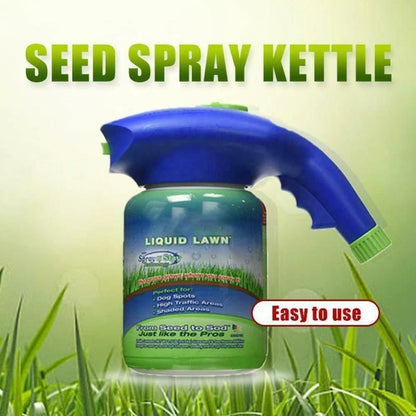 Premium hydro-seeding system with spray head and liquid mousse for effortless lawn rejuvenation