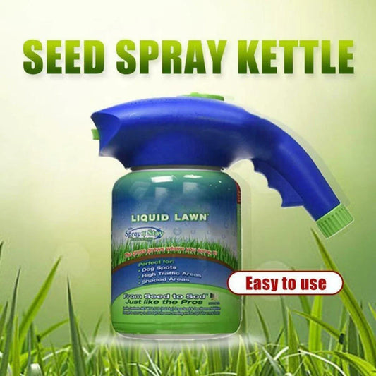 Premium hydro-seeding system with spray head and liquid mousse for effortless lawn rejuvenation