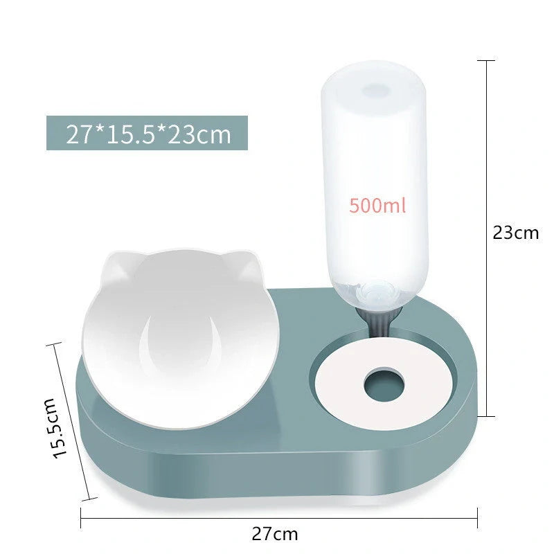 Two-in-One Pet Bowl Water Dispenser in various colours