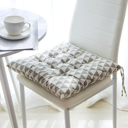 Premium linen and cotton chair cushion in various patterns and designs, offering luxurious comfort and support for your seating needs.