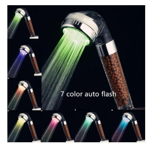 Color Changing LED Shower Head with temperature display and high-pressure flow