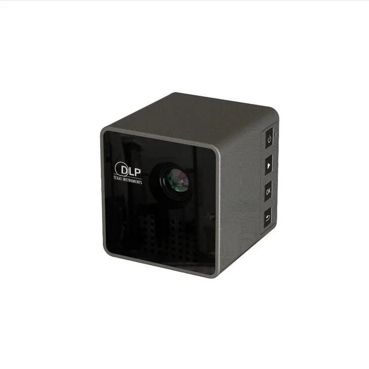Compact wireless mini LED projector with 30-lumens brightness, portable design, and versatile wireless connectivity.