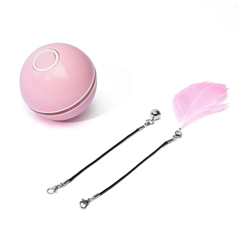 Interactive LED laser cat toy ball with catnip, perfect for keeping your feline friend entertained