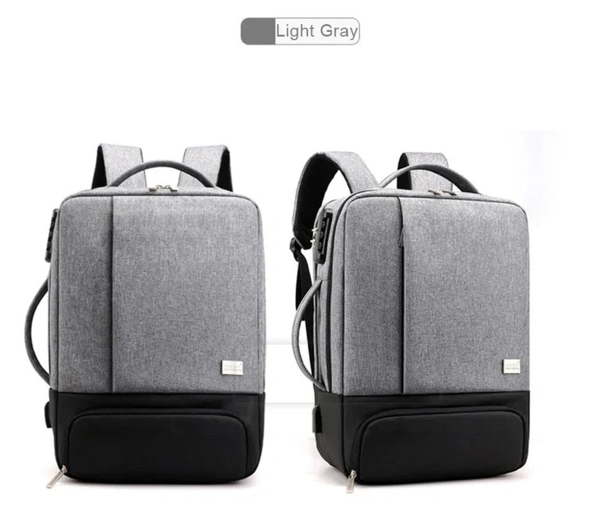 15.6 inch durable nylon laptop bag with anti-theft feature in blue, light grey, and black