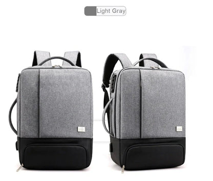 15.6 inch durable nylon laptop bag with anti-theft feature in blue, light grey, and black