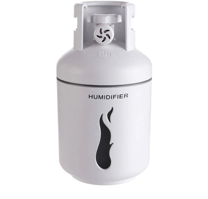 Multifunctional gas tank humidifier with USB connectivity in pink, blue, and white