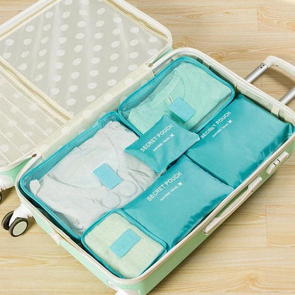 Premium waterproof nylon travel organizer set with mesh panels for easy visibility and organization